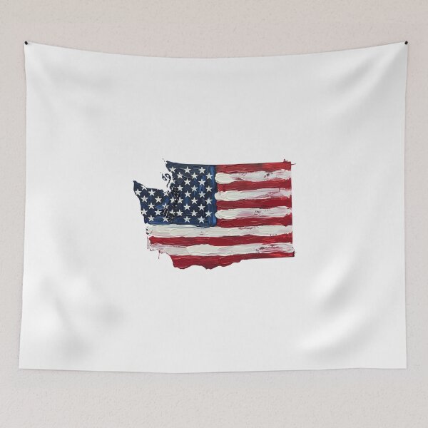 Item preview, Washington Stars & Stripes State Silhouette – Distressed Americana designed and sold by Paper Drip.