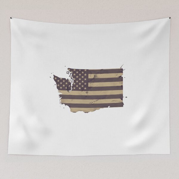 Item preview, Washington State Vintage Stars & Stripes – Brown and Gold designed and sold by Paper Drip.