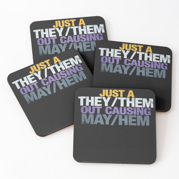 Item preview, TheyThem Causing May Hem Funny Nonbinary Enby Pride LGBT NB designed and sold by Eskomeranola.