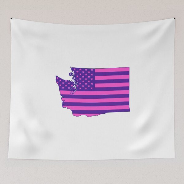 Item preview, Washington Pop Pink State Flag – Modern Fun Colors designed and sold by Paper Drip.