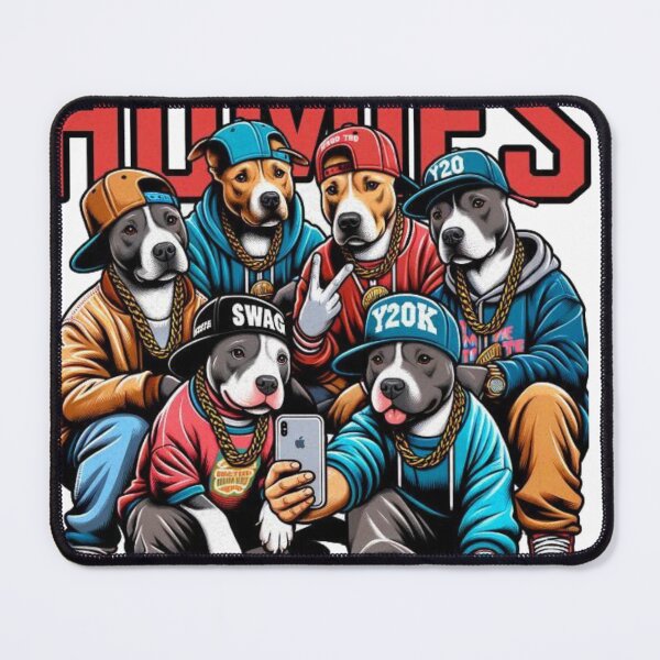 Item preview, Funny Dog Selfie Squad Gang Aesthetic Print designed and sold by GenZFashion000.