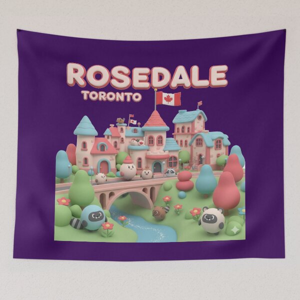 Item preview,  Rosedale Toronto – 3D Comic Cute Illustration with Canada Flag ,  designed and sold by PaintMeWorld.