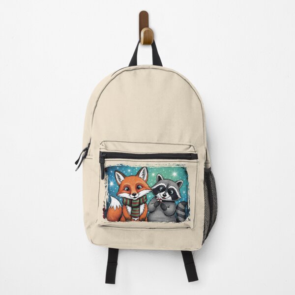 Item preview, Winter Fox and Raccoon Holiday Duo Classic T-Shirt,Cute Forest Friends in Snow Shirt designed and sold by PrintMod.