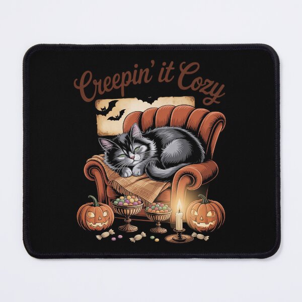 Item preview, Creepin It Cozy CozyCore Aesthetic Halloween Bat Cat designed and sold by BubblePancake.