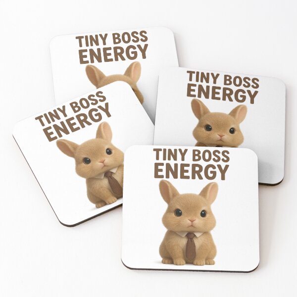 Item preview, Cute Baby Bunny Boss in Tie - Tiny Boss Energy | Kawaii Funny Office Humor Gift Art designed and sold by Moons Studio.