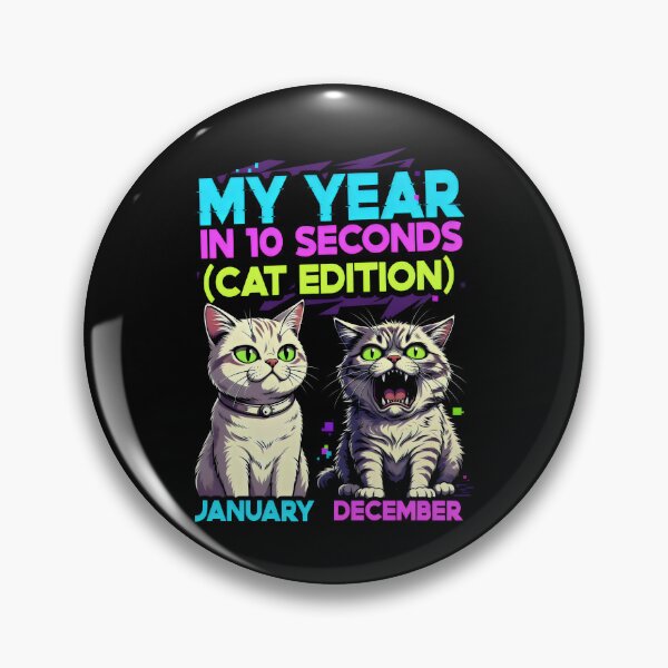 Item preview, My Year in 10 Seconds Cat Edition January vs December Design designed and sold by SplashTastic.