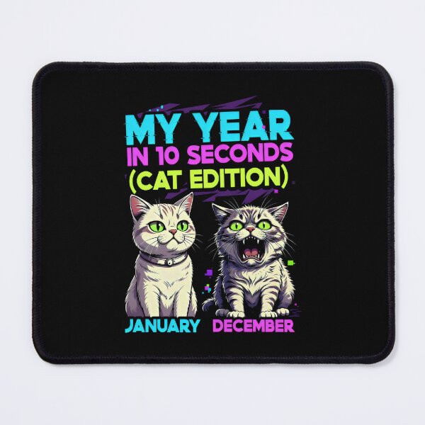 Item preview, My Year in 10 Seconds Cat Edition January vs December Design designed and sold by SplashTastic.