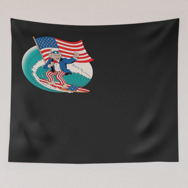 Item preview, Uncle Sam Surfing 4th Of July USA Flag designed and sold by Eskomeranola.