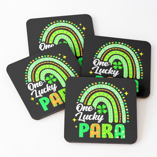 Item preview,  One Lucky Para St Patricks Day Rainbow Leopard Shamrock designed and sold by catsdothingz.