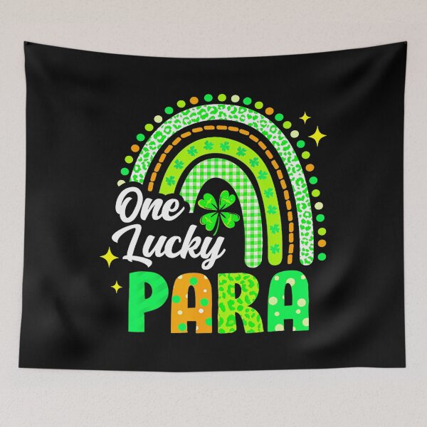 Item preview,  One Lucky Para St Patricks Day Rainbow Leopard Shamrock designed and sold by catsdothingz.