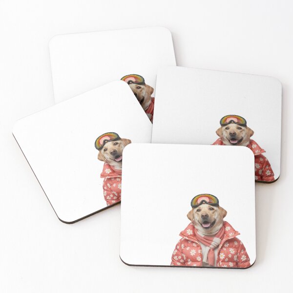 Item preview, Yellow Lab Winter Dog | Daisy Puffer Jacket designed and sold by slydawgstudio.