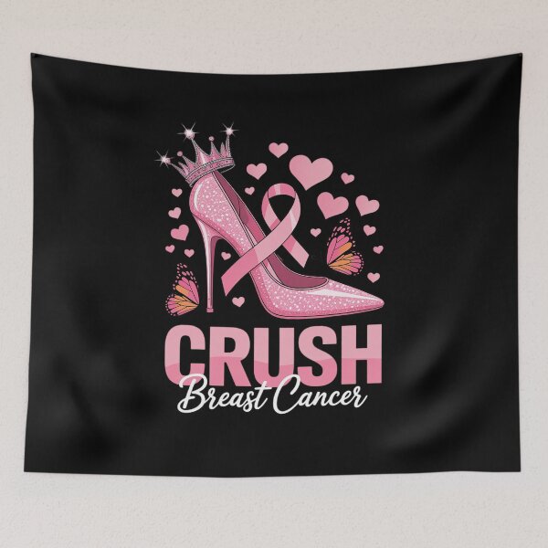 Item preview, Crush Breast Cancer Awareness Bling Pink Ribbon High Heel designed and sold by NetoGalaxy.