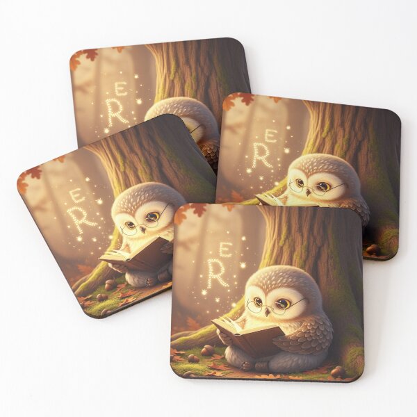Item preview, Owl Reading Under the Oak Tree designed and sold by HappySproutArt.