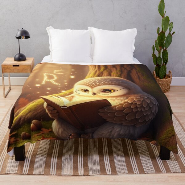 Item preview, Owl Reading Under the Oak Tree designed and sold by HappySproutArt.