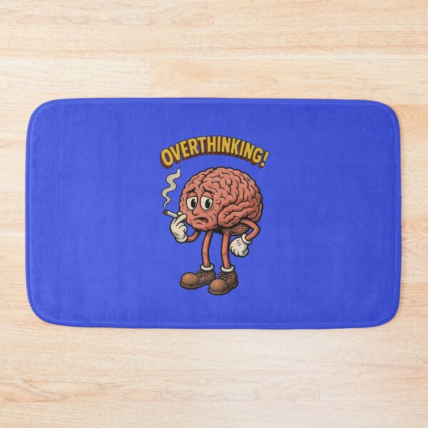 Item preview, Tired Overthinking Brain – Vintage Cartoon Anxiety Humor designed and sold by The Devil's Bargain.