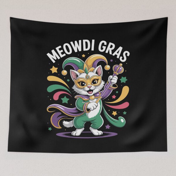 Item preview, Meowdi Mardi Gras Cat Kitty Lover Mask Beads Men Women Kids designed and sold by catsdothingz.