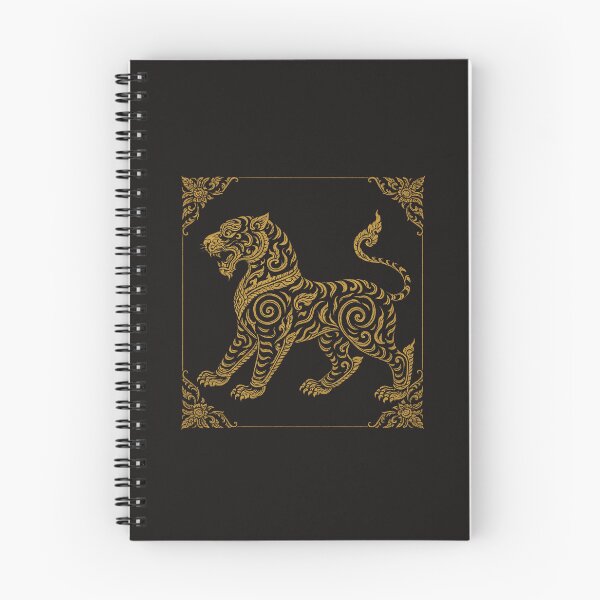 Item preview, Golden Thai Mythical Tiger – Kanok Ornamental Pattern Art designed and sold by Sksticker991.