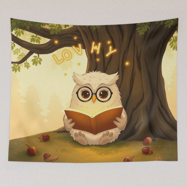 Item preview, Reading Owl – Wisdom in a Quiet Moment designed and sold by HappySproutArt.