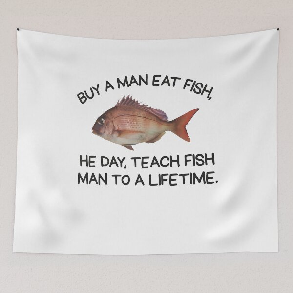 Item preview, Man Eat Fish Teach Funny designed and sold by Sigurornerosars.