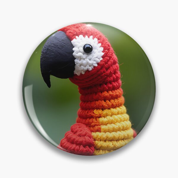 Item preview, Crocheted parrot on a branch designed and sold by Mianku | Für das Leben.