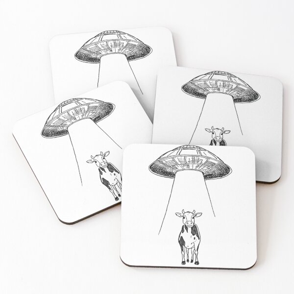 Item preview, Cow Abduction Under UFO Light Beam designed and sold by octavaretro.