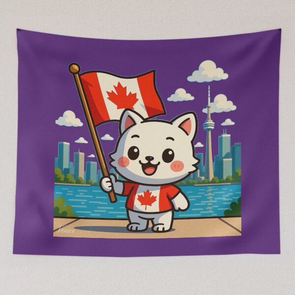 Item preview,   Rosedale Toronto – 3D Comic Cute Illustration with Canada Flag ,  designed and sold by PaintMeWorld.
