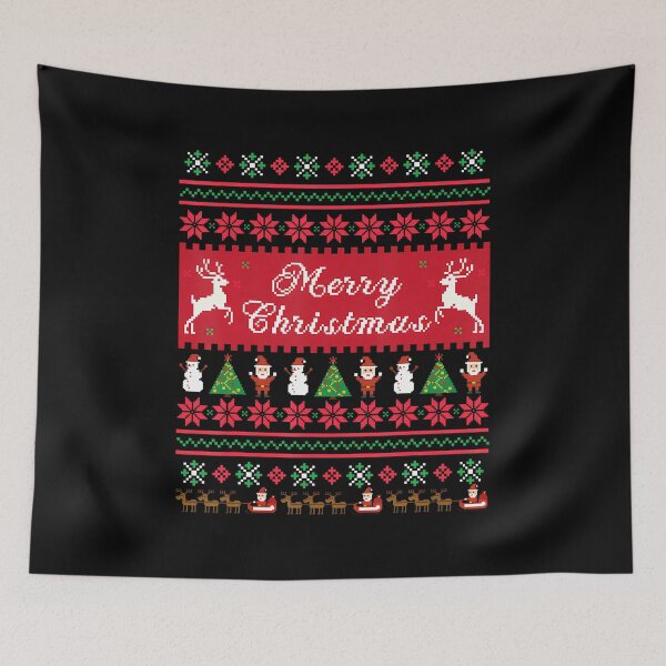 Item preview, Merry Christmas Ugly Xmas Pixel Art For Men Boys Kids designed and sold by LeanneSandra.