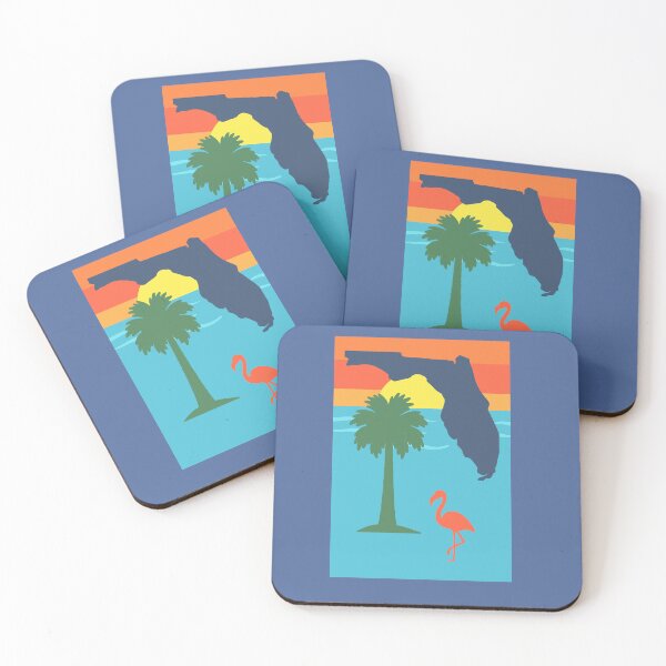 Item preview, Florida Sunset Palm Tree & Flamingo Retro Graphic designed and sold by donwillisjrart.