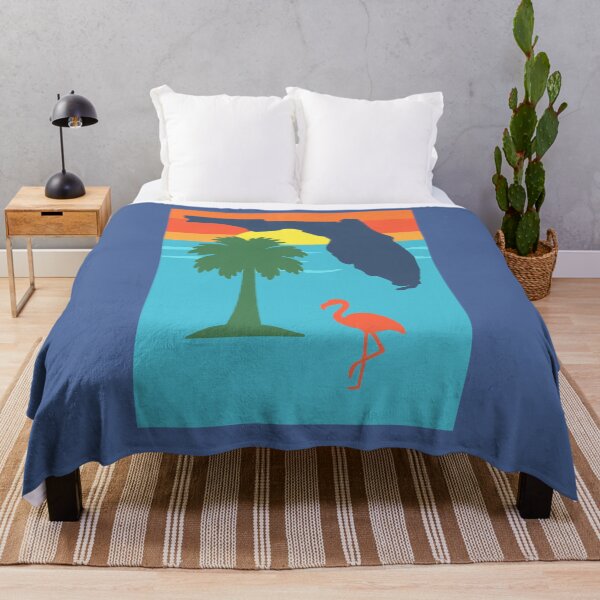 Item preview, Florida Sunset Palm Tree & Flamingo Retro Graphic designed and sold by donwillisjrart.
