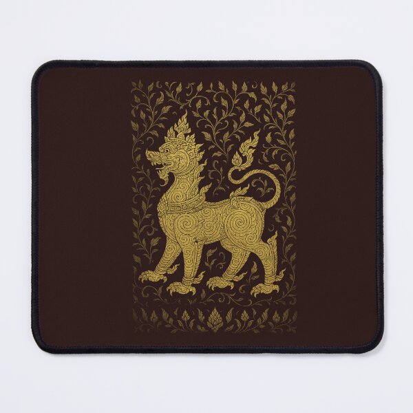 Item preview, Golden Thai Singha – Ornamental Kanok Mythical Lion Art designed and sold by Sksticker991.