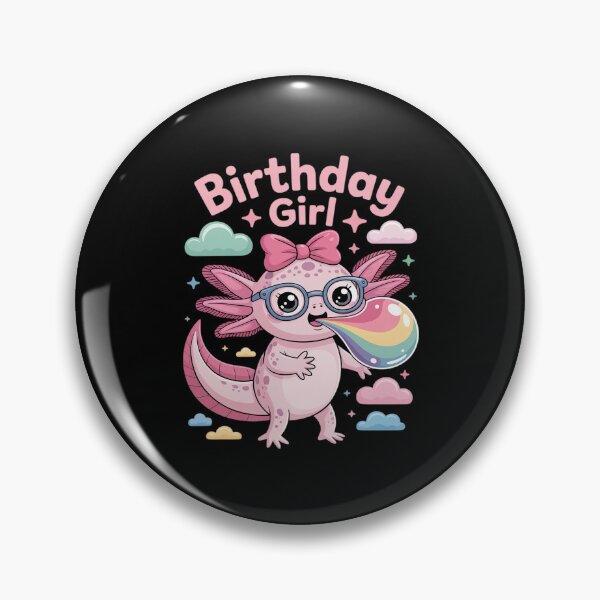 Item preview, Cute Birthday Girl Axolotl with Bow and Pastel Clouds designed and sold by SnackPAC.