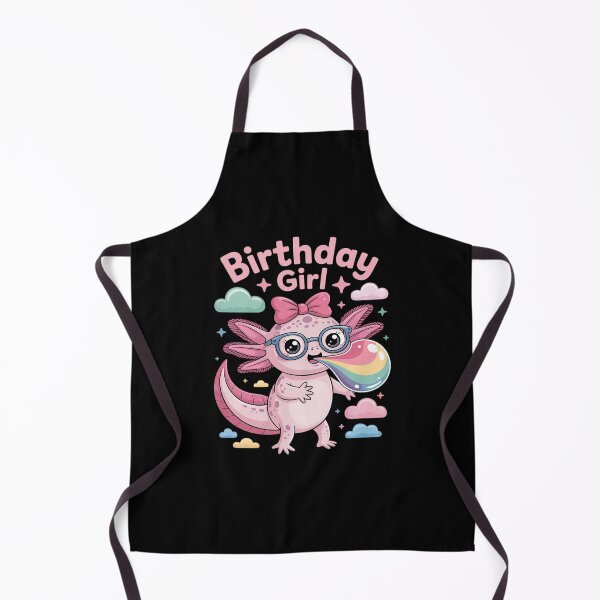 Item preview, Cute Birthday Girl Axolotl with Bow and Pastel Clouds designed and sold by SnackPAC.