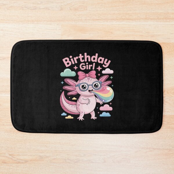 Item preview, Cute Birthday Girl Axolotl with Bow and Pastel Clouds designed and sold by SnackPAC.