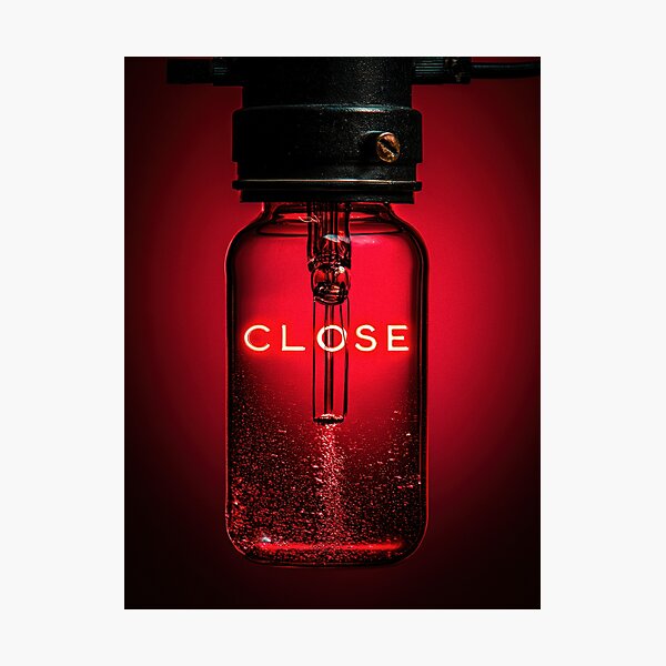 Item preview, Neon “CLOSE” Sign Inside Light Bulb – Modern Red Glow Aesthetic designed and sold by Grafititee.