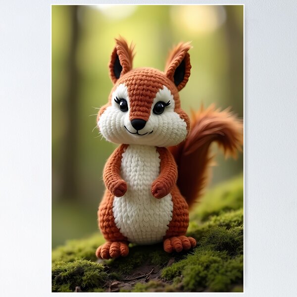 Item preview, Crocheted squirrel doll in the forest designed and sold by Mianku | Für das Leben.