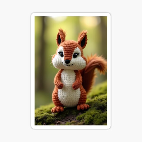 Item preview, Crocheted squirrel doll in the forest designed and sold by Mianku | Für das Leben.