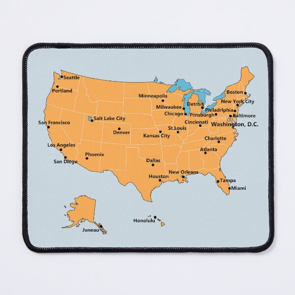Item preview, USA Major Cities Map – Bold & Educational Design designed and sold by mashmosh.