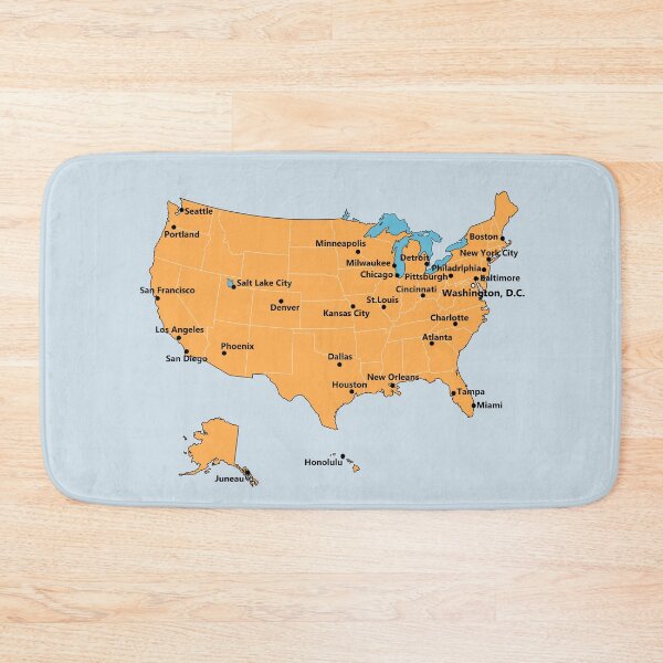 Item preview, USA Major Cities Map – Bold & Educational Design designed and sold by mashmosh.