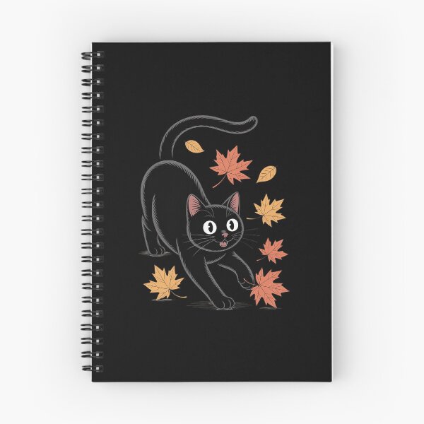 Item preview, Cute Black Cat Pouncing Leaves designed and sold by SnackPAC.