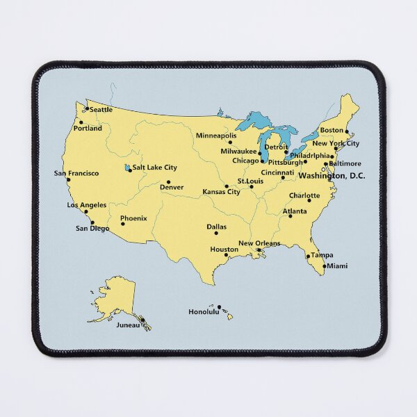 Item preview, USA Cities & Rivers Map – Bold Travel & Geography Design designed and sold by mashmosh.