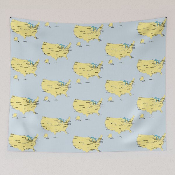 Item preview, USA Cities & Rivers Map – Bold Travel & Geography Design designed and sold by mashmosh.