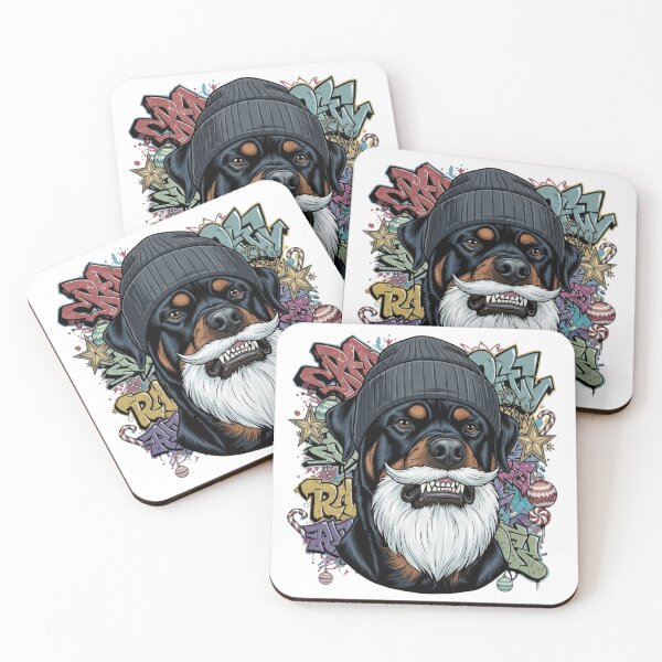 Item preview, Bad Santa Rottweiler - Urban Graffiti Christmas Street Art designed and sold by HypeHoundz.