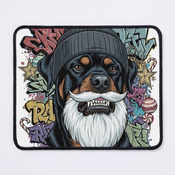 Item preview, Bad Santa Rottweiler - Urban Graffiti Christmas Street Art designed and sold by HypeHoundz.