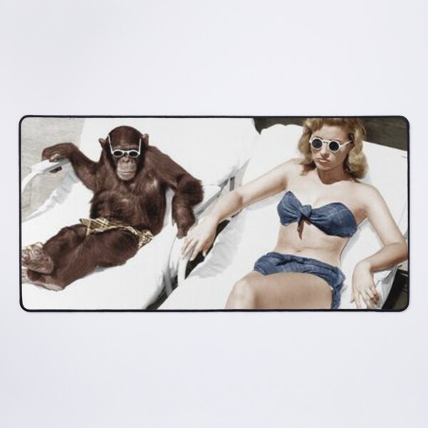 Item preview, Poster Chimpanzee and a Woman Sunbathing designed and sold by ColemanOlmos.