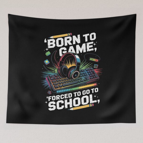 Item preview, Born To Game Forced To Go To School Funny Back To School Boy designed and sold by LeanneSandra.