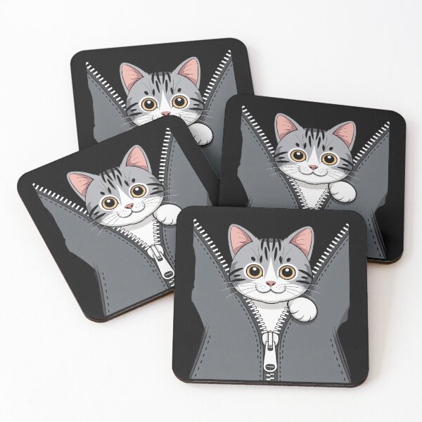 Item preview, Cute Cat Emerging from A Zipper Cat Dad Cat Mom designed and sold by SnackPAC.