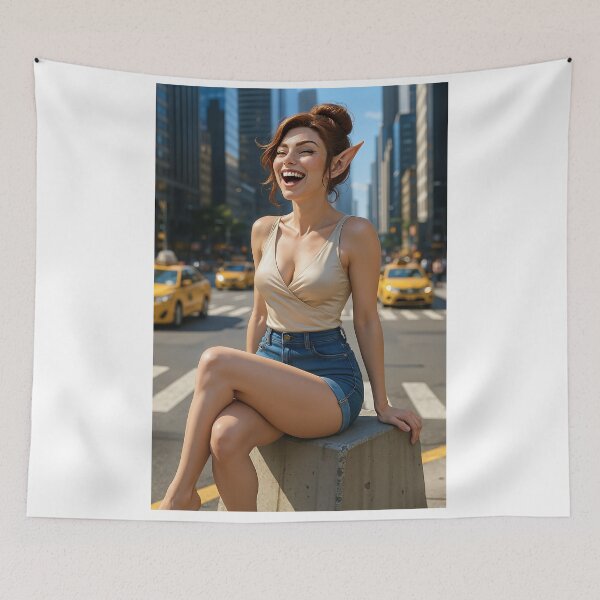 Item preview, Fortana Valentina laughing tan camisole citystreet designed and sold by CathryneDelamort.
