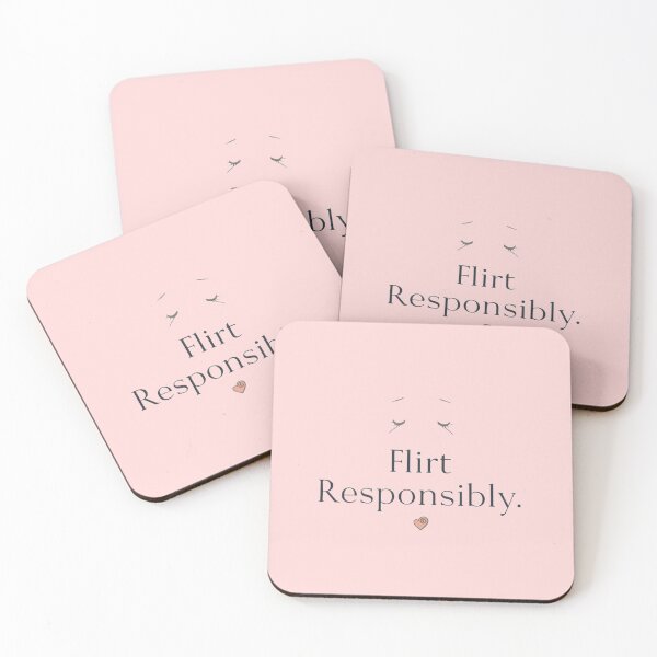 Item preview, Flirt Responsibly Minimalist Quote - Cute Romantic Sarcasm designed and sold by ConfuseLab Shop.