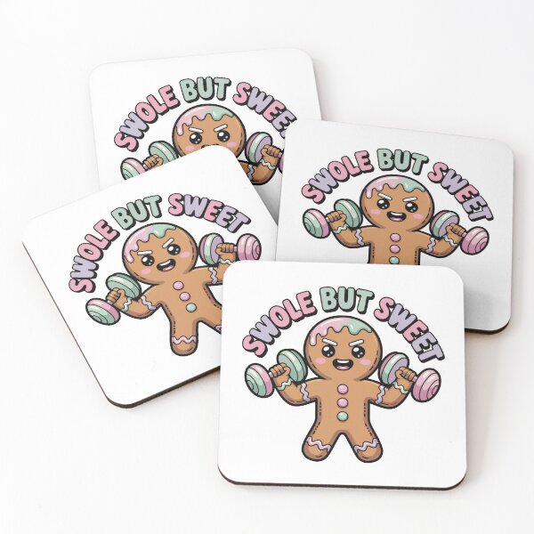 Item preview, Swole But Sweet Gingerbread Six Pack Christmas Fitness Meme designed and sold by WSPrintCrafter.