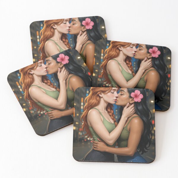 Item preview, Rowan x Shanti green tops kissing on citystreet designed and sold by CathryneDelamort.